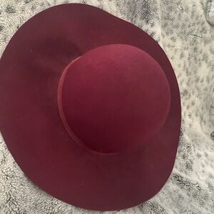 Burgundy Wool floppy hat